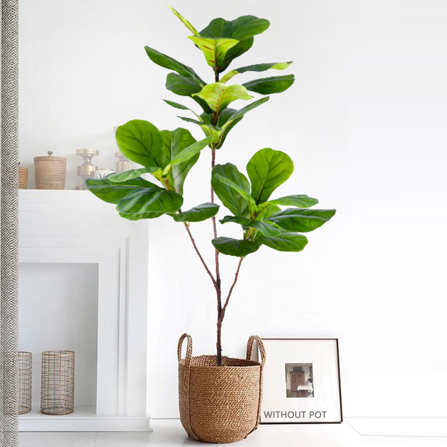 Ficus Lyrata Tree - 76-135cm Artificial Ficus Tree Moraceae Plants
