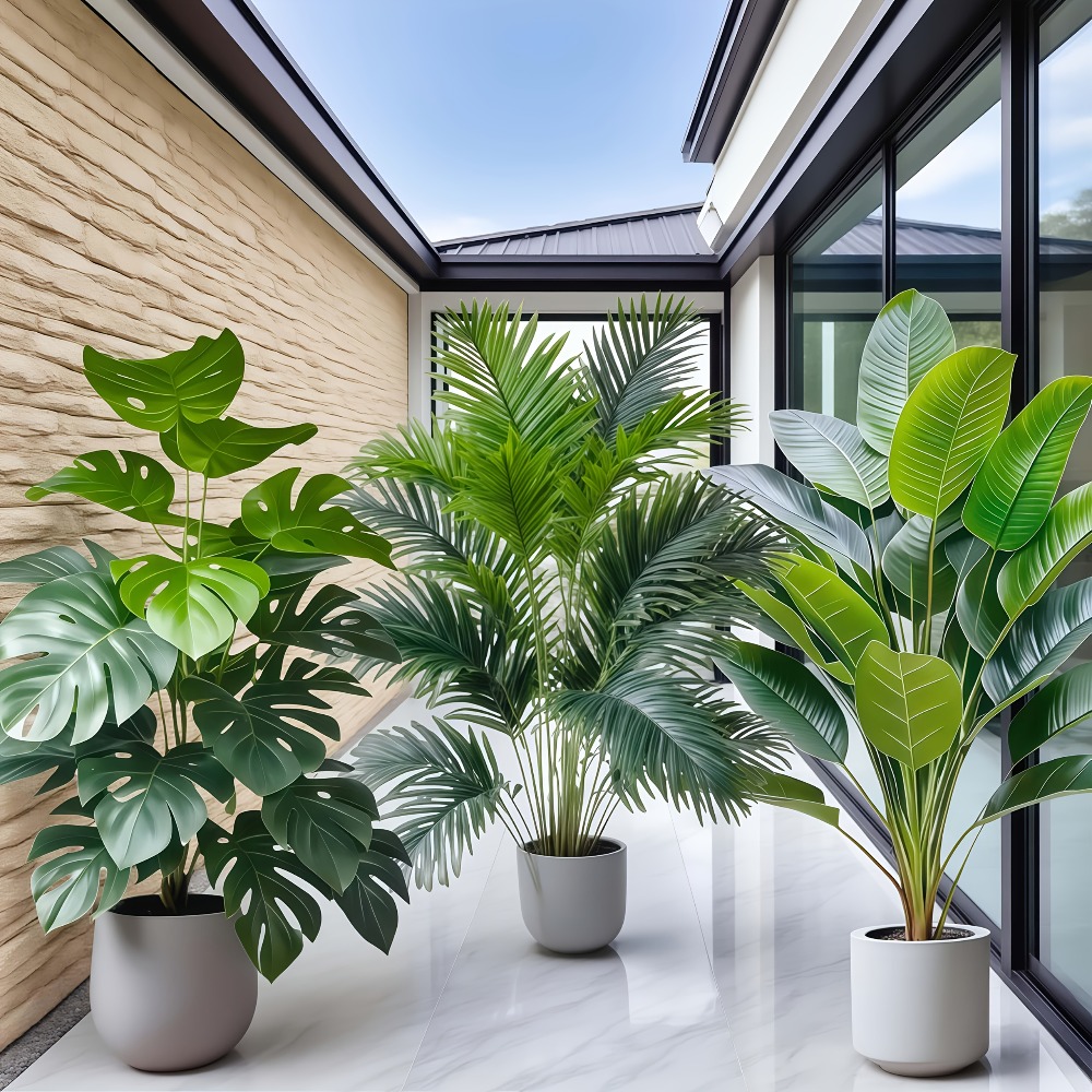 3pcs Large Artificial Areca Pa - Dracaena Marginata incelemesi ve fiyatı