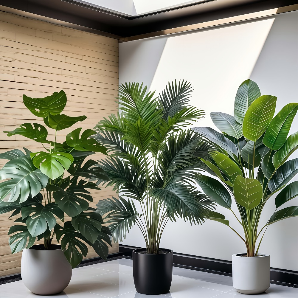 3pcs Large Artificial Areca Pa - Dracaena Marginata incelemesi ve fiyatı