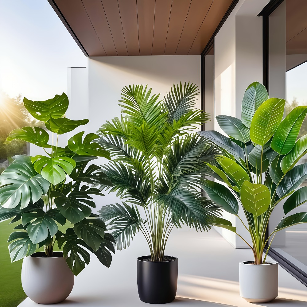 3pcs Large Artificial Areca Pa - Dracaena Marginata incelemesi ve fiyatı