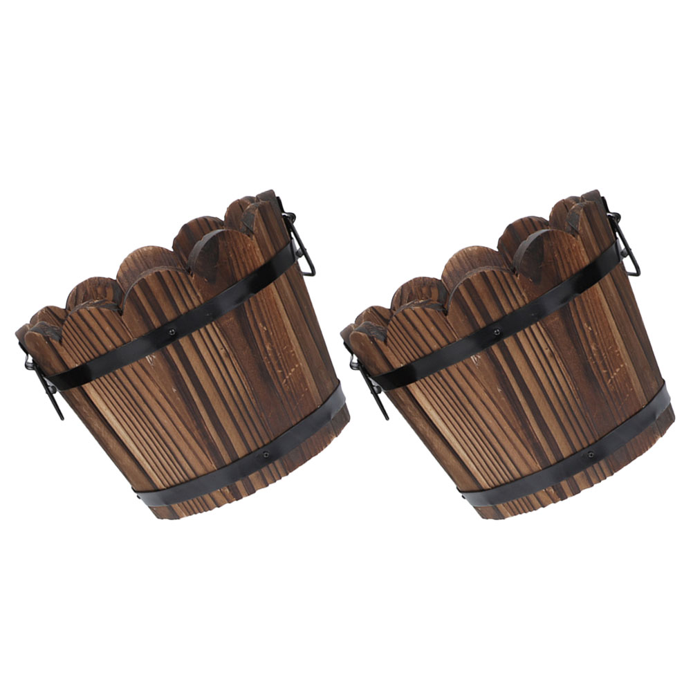 2 Pcs Wooden Flower Pot Carbon - Aloe Vera Pot incelemesi ve fiyatı