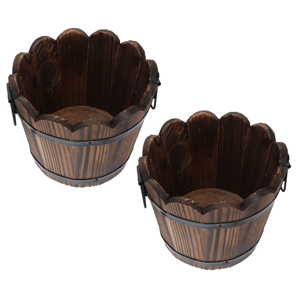 2 Pcs Wooden Flower Pot Carbon - Aloe Vera Pot incelemesi ve fiyatı