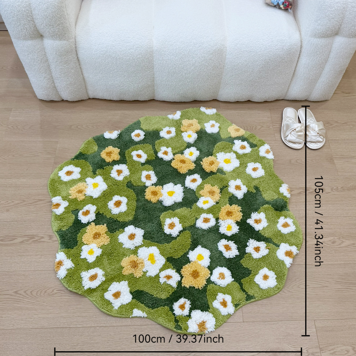 Green Meadow Daisy Tufted Rug, - Maranta Prayer Plant incelemesi ve fiyatı